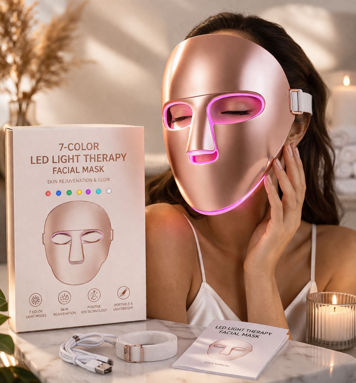 7-Color LED Light Therapy Facial Mask