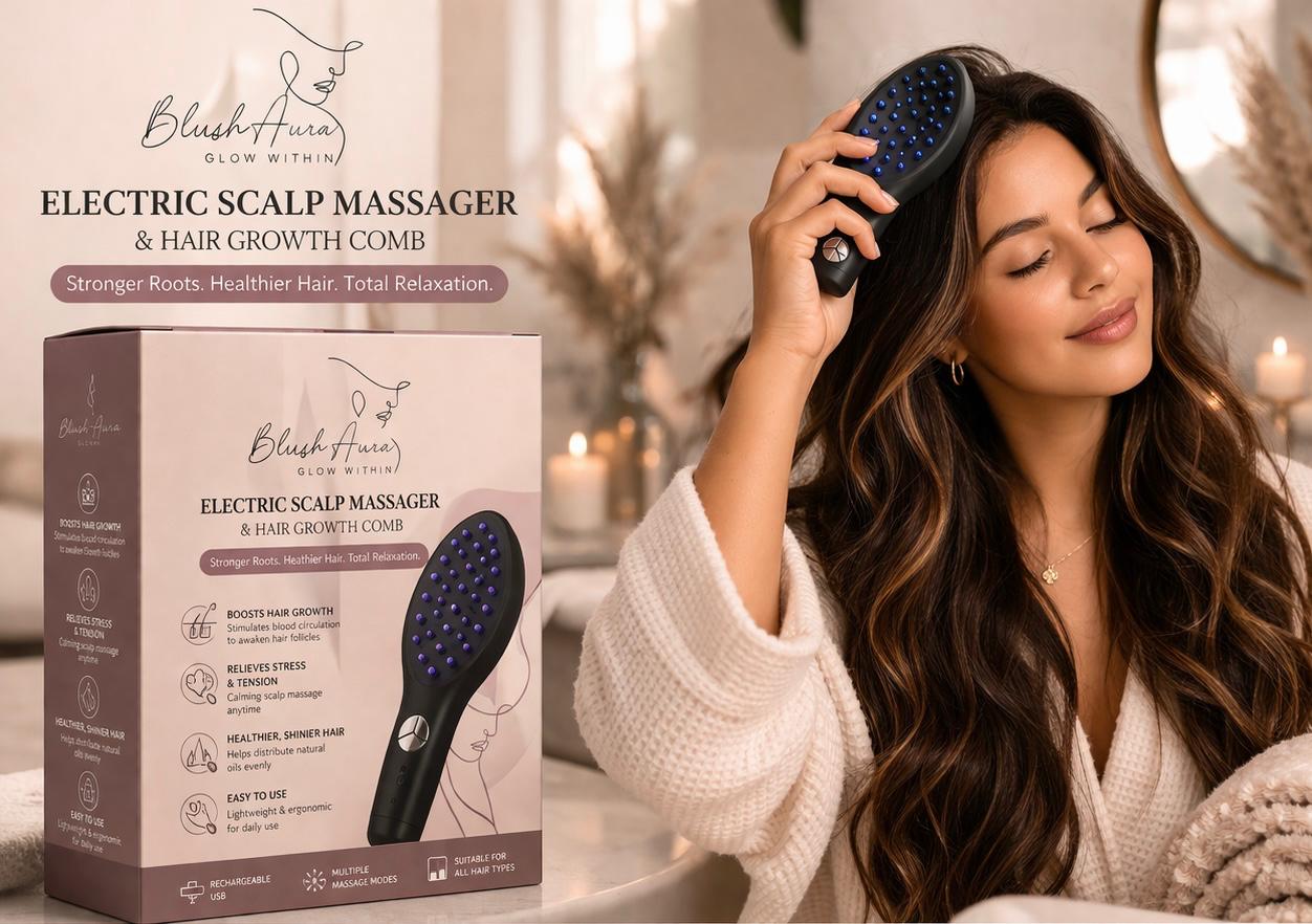 Electric Scalp Massager & Hair Growth Comb